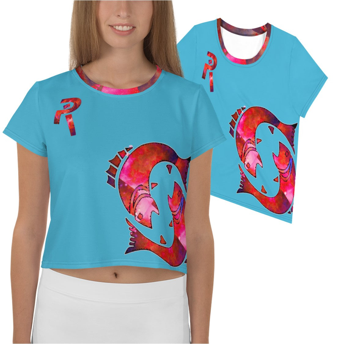 turquoise-girls-cropped-top-graphic-tee-pisces-zodiac-wickedyo2